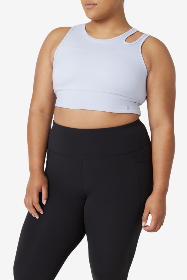 Pozvednutí Plátek Crop Podprsenka Top Fila Modrá Mlha