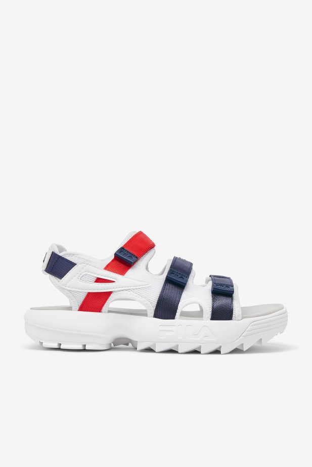 Fila Pánský Disruptor Sandál Bílá/námořnická/červená