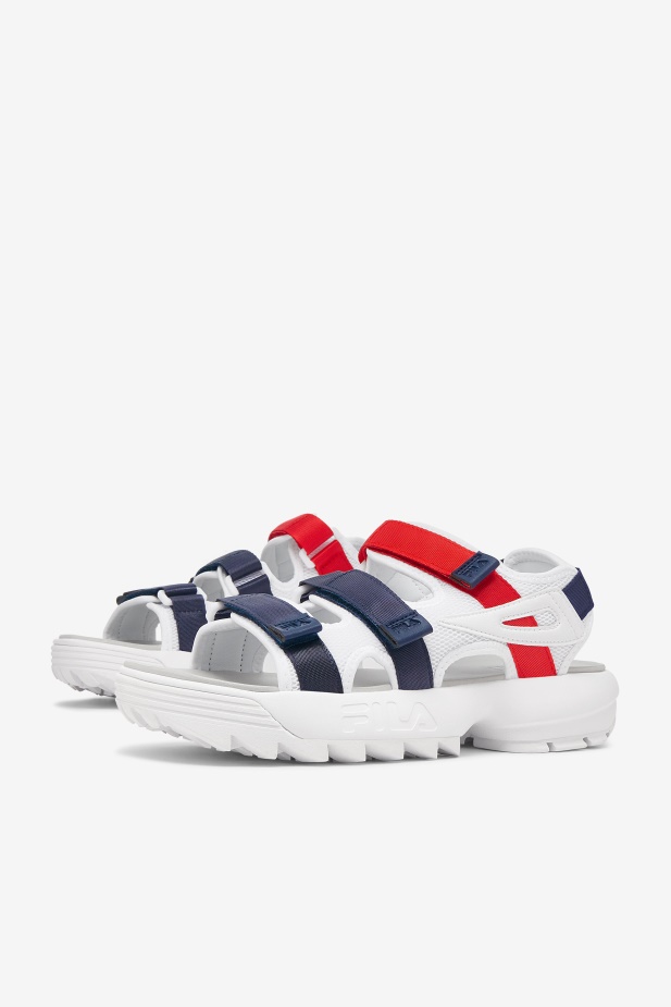 Fila Pánský Disruptor Sandál Bílá/námořnická/červená