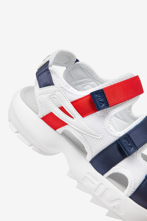 Fila Pánský Disruptor Sandál Bílá/námořnická/červená