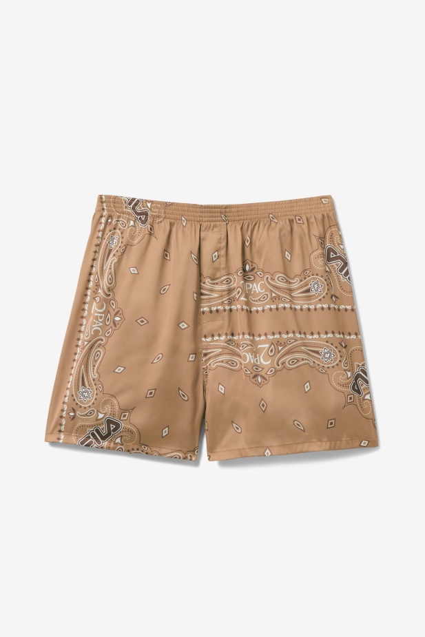 2pac Bandana Print Boxer Fila Tabák Hnědá/bílá