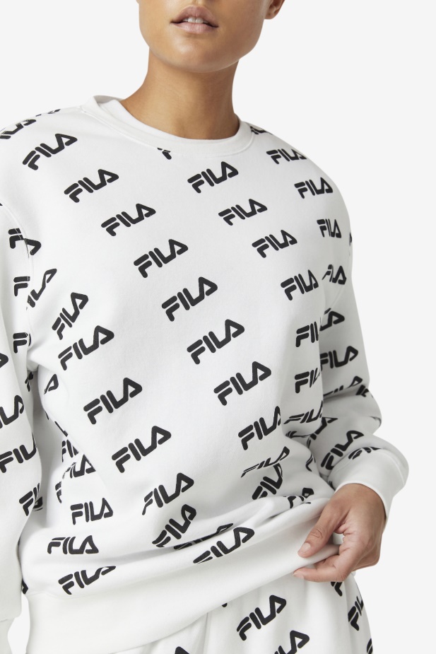 Bílo/černé Diagonální Logo Crew Fila
