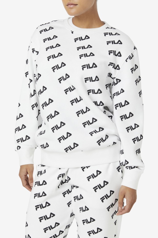 Bílo/černé Diagonální Logo Crew Fila