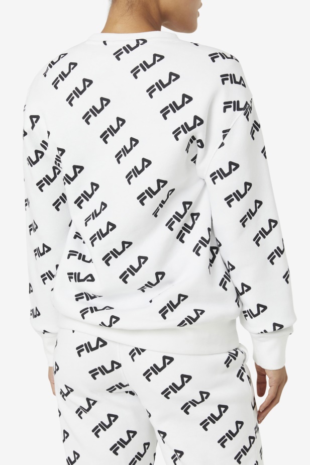 Bílo/černé Diagonální Logo Crew Fila