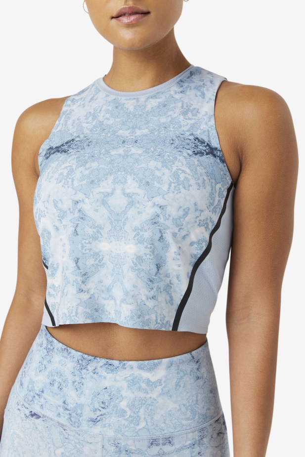 Uplift Athletic Crop Top Blue Fog/black Fila