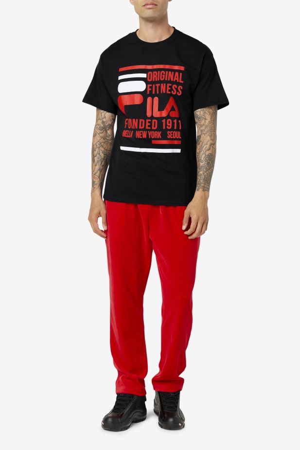 Fila Originální Fitness Tričko černá/červená/bílá