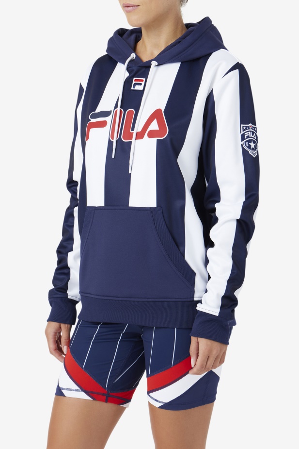 Námořnická/bílá Kimilah Mikina S Kapucí Fila