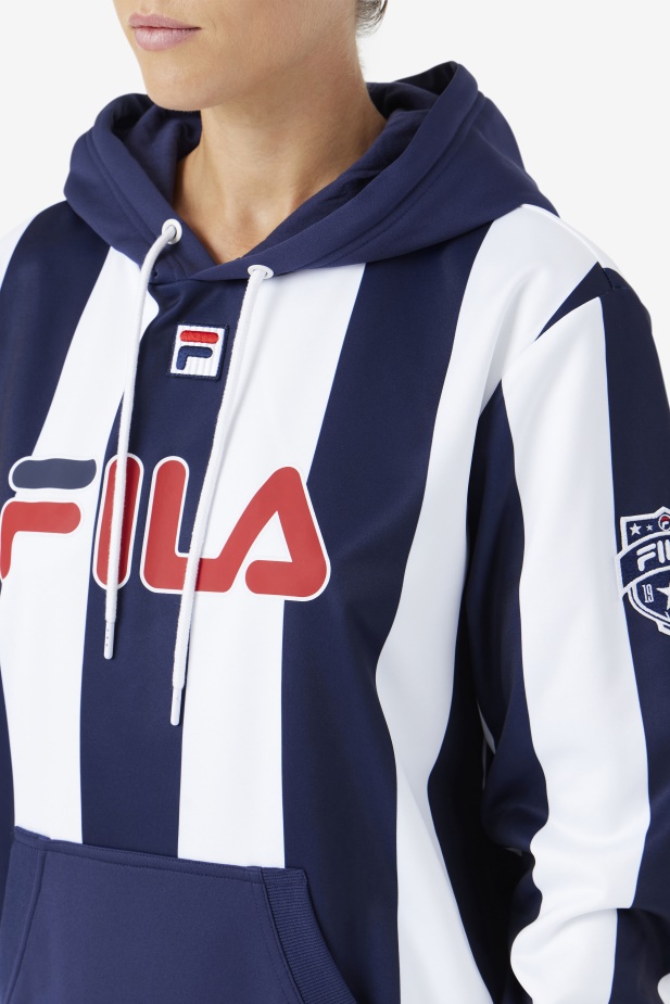 Námořnická/bílá Kimilah Mikina S Kapucí Fila