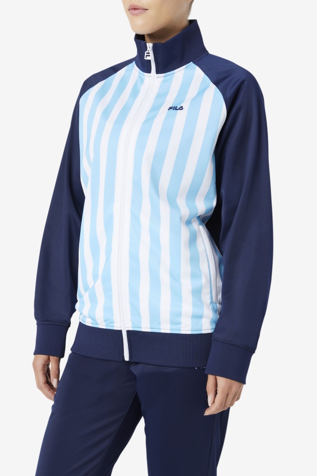 Námořnická/bílá/baltské Moře Argentina Tepláková Bunda Fila