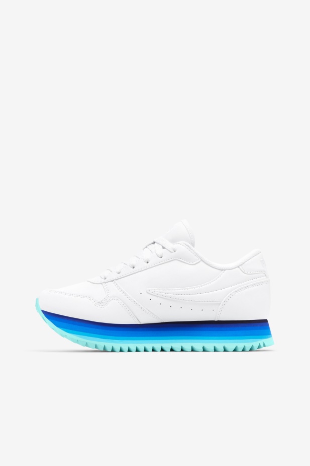 Bílá/námořnická/arubská Modrá Dámská Orbit Stripe Fila