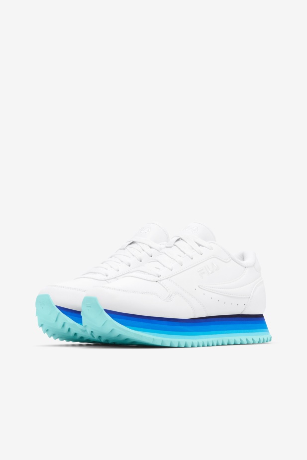 Bílá/námořnická/arubská Modrá Dámská Orbit Stripe Fila
