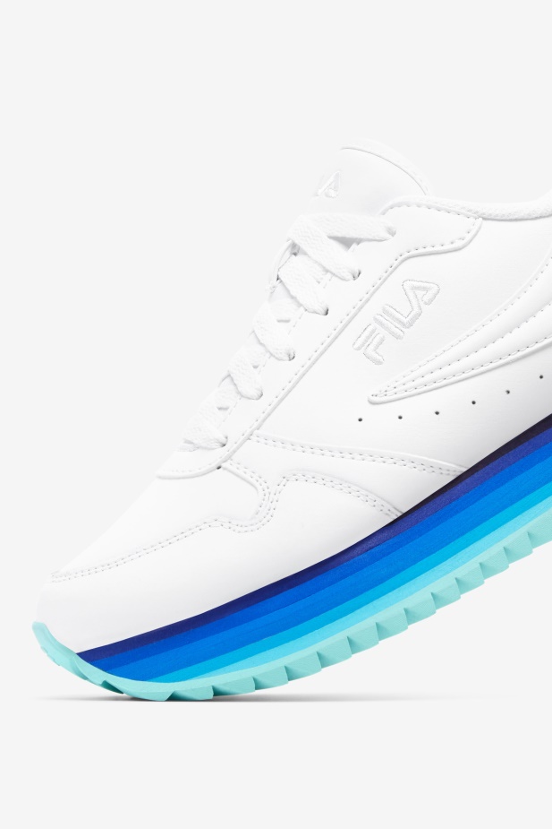 Bílá/námořnická/arubská Modrá Dámská Orbit Stripe Fila