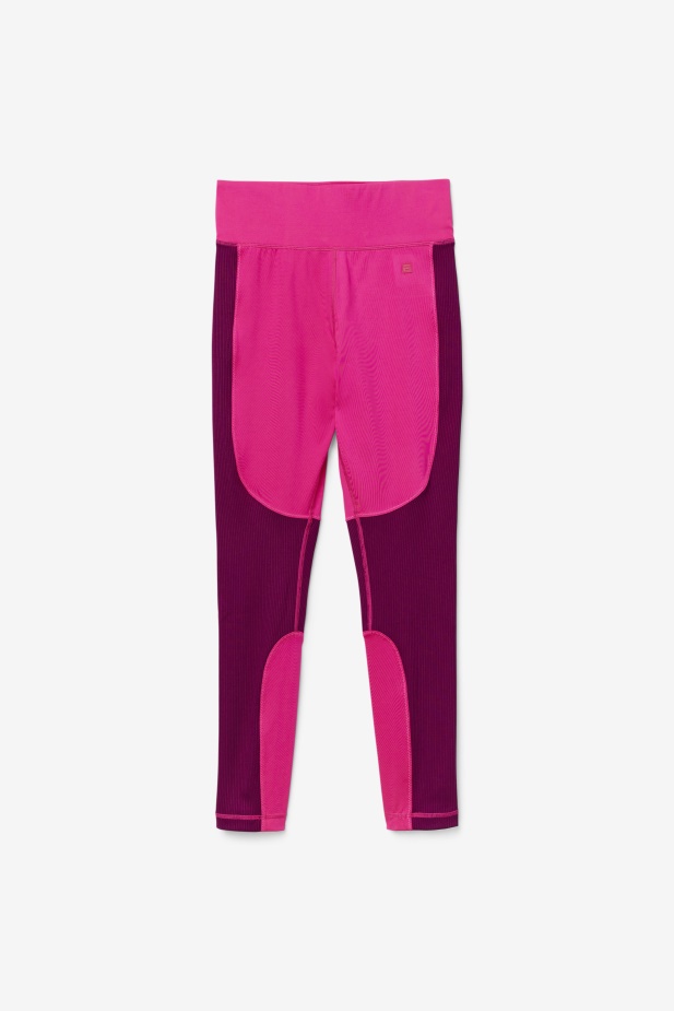 Fila Jasně Růžové/purpurové Fialové Dlouhé Legíny S Texturou Forza