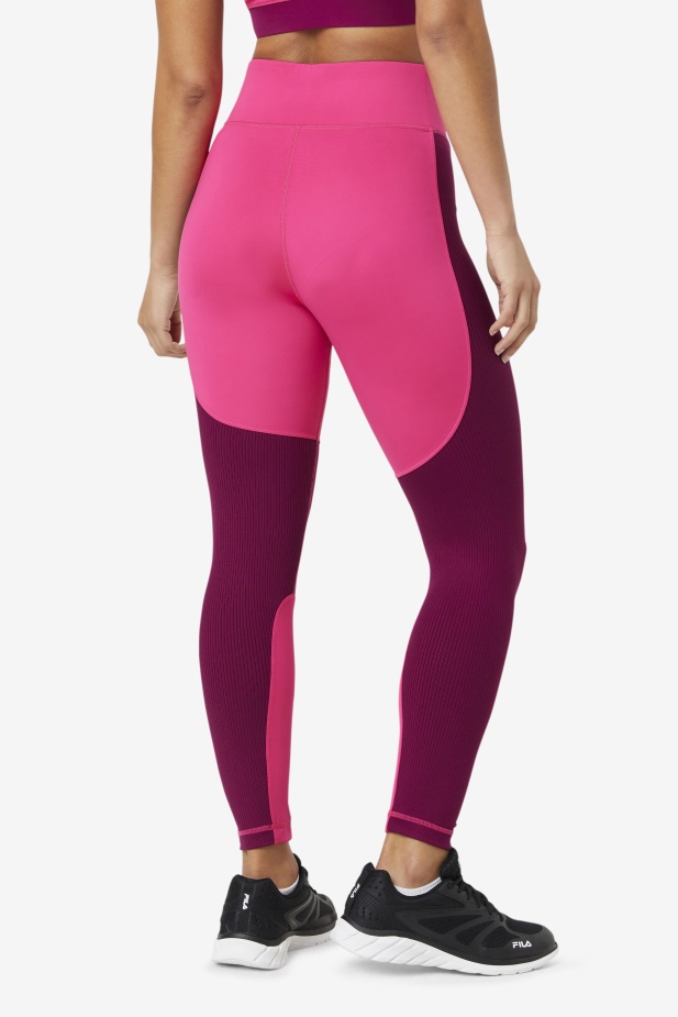 Fila Jasně Růžové/purpurové Fialové Dlouhé Legíny S Texturou Forza