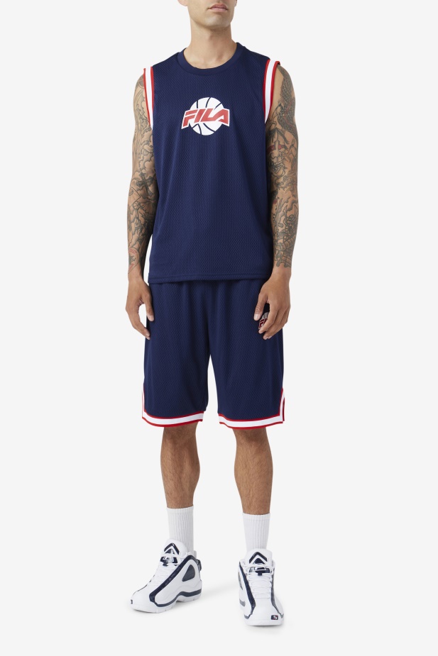 Námořnická/červená/bílá Fila Ovi Basketbalové Krátké