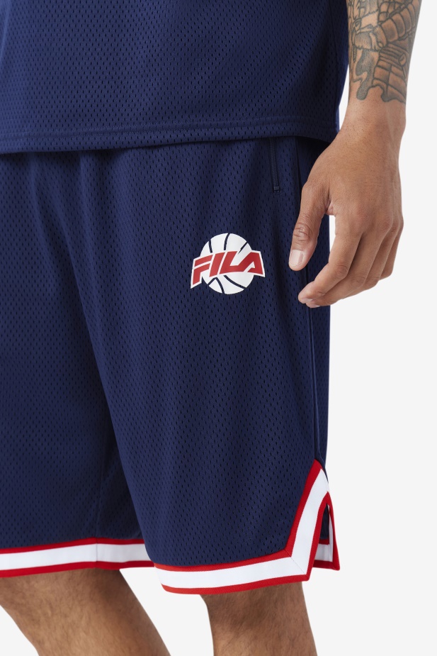 Námořnická/červená/bílá Fila Ovi Basketbalové Krátké