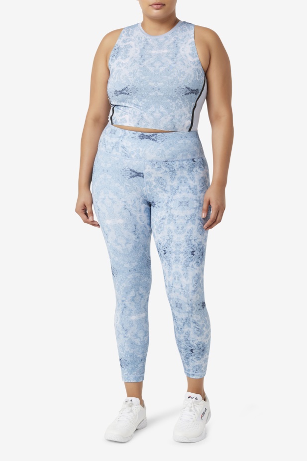 Fila Blue Fog Print Forza Elegantní 7/8 Legíny