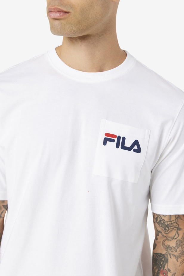 Bílé Curtis Kapesní Tričko Fila