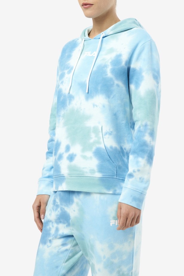 Bílá/plish/all/latigo Bay Aerolynn Tie Dye Mikina S Kapucí Fila