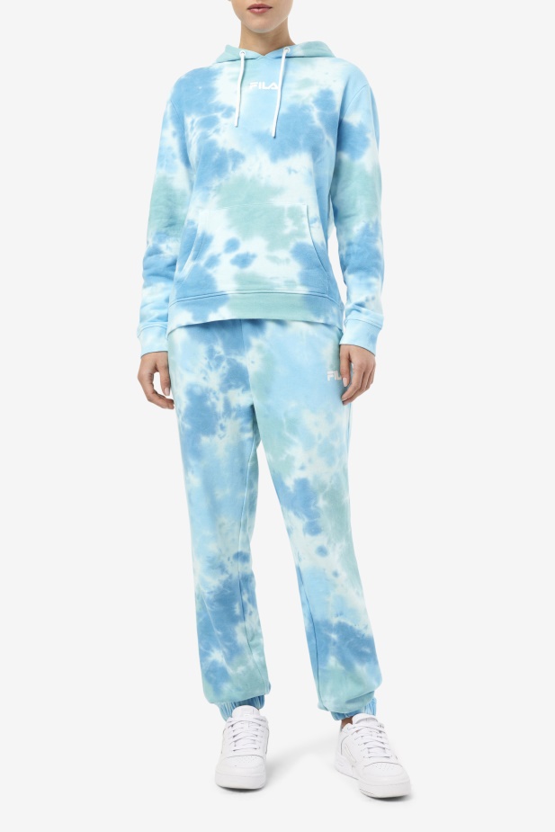 Bílá/plish/all/latigo Bay Aerolynn Tie Dye Mikina S Kapucí Fila