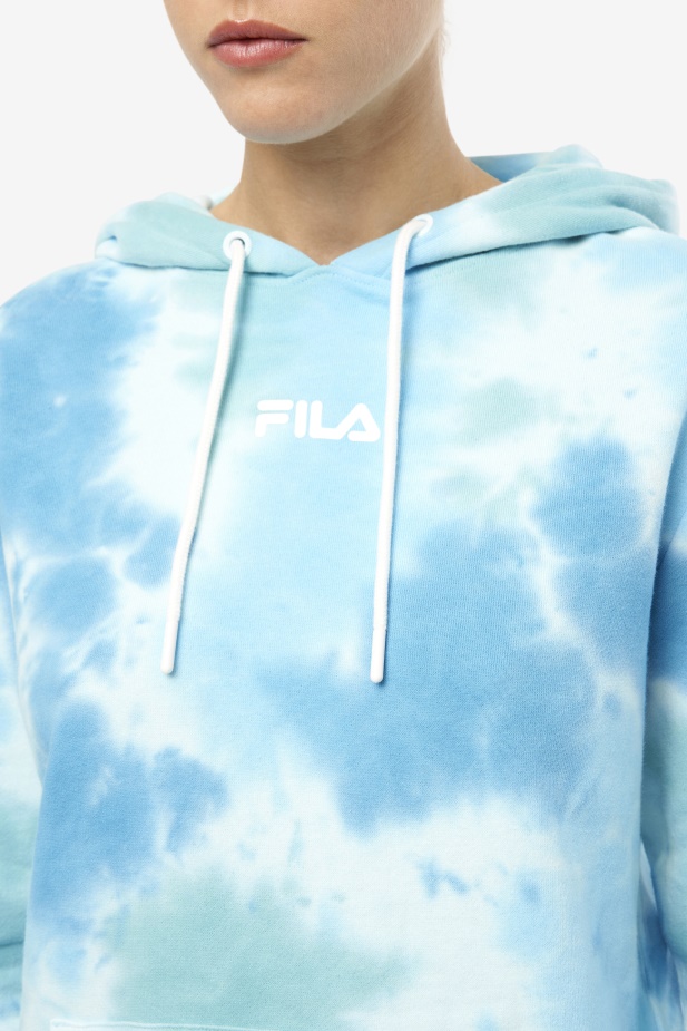Bílá/plish/all/latigo Bay Aerolynn Tie Dye Mikina S Kapucí Fila