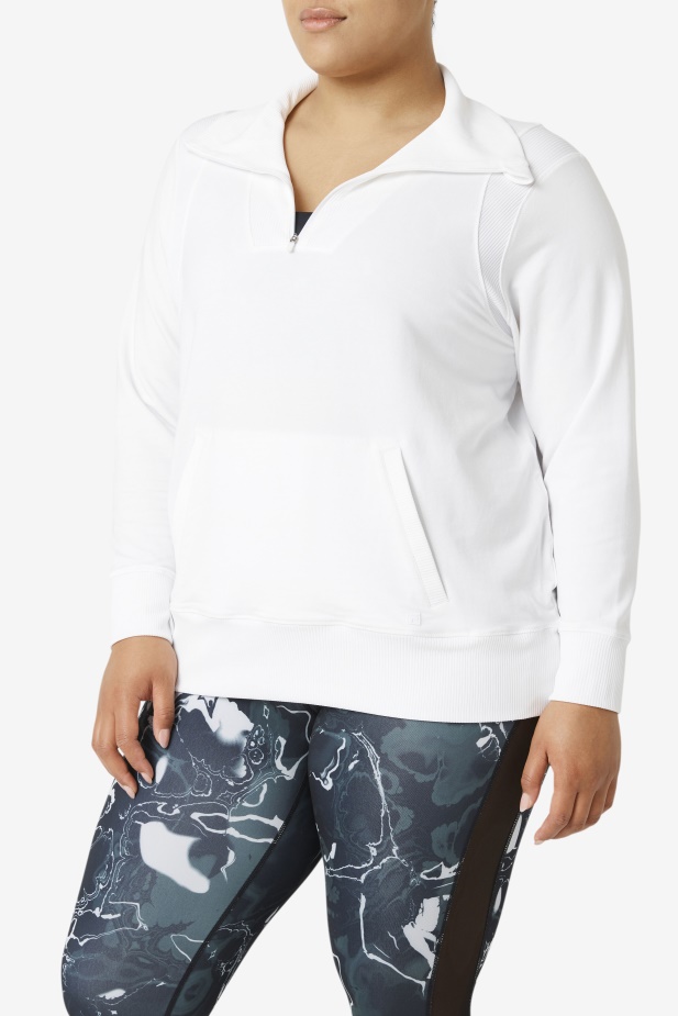 Fila Fi-lux Poloviční Zip Bílý