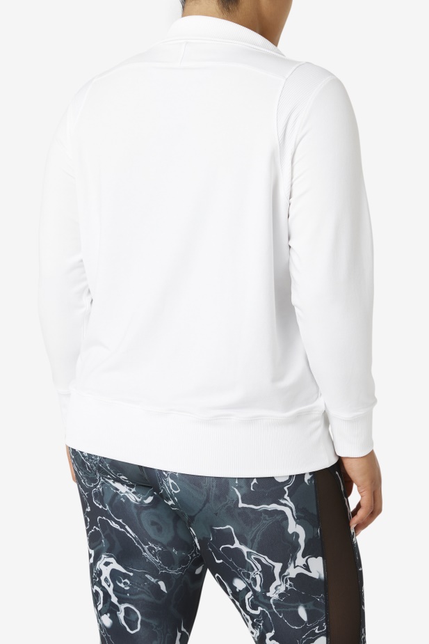 Fila Fi-lux Poloviční Zip Bílý
