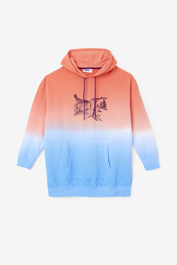 Destiny Oversized Mikina S Kapucí Orange/charisma/cayenne Fila