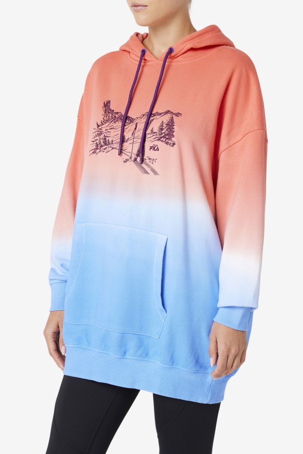 Destiny Oversized Mikina S Kapucí Orange/charisma/cayenne Fila