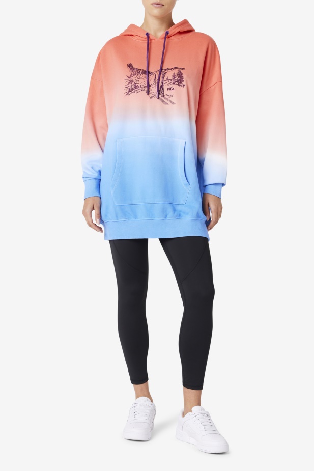 Destiny Oversized Mikina S Kapucí Orange/charisma/cayenne Fila