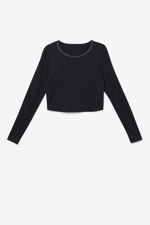 Uplift Dlouhý Rukáv Crop Top černá Fila