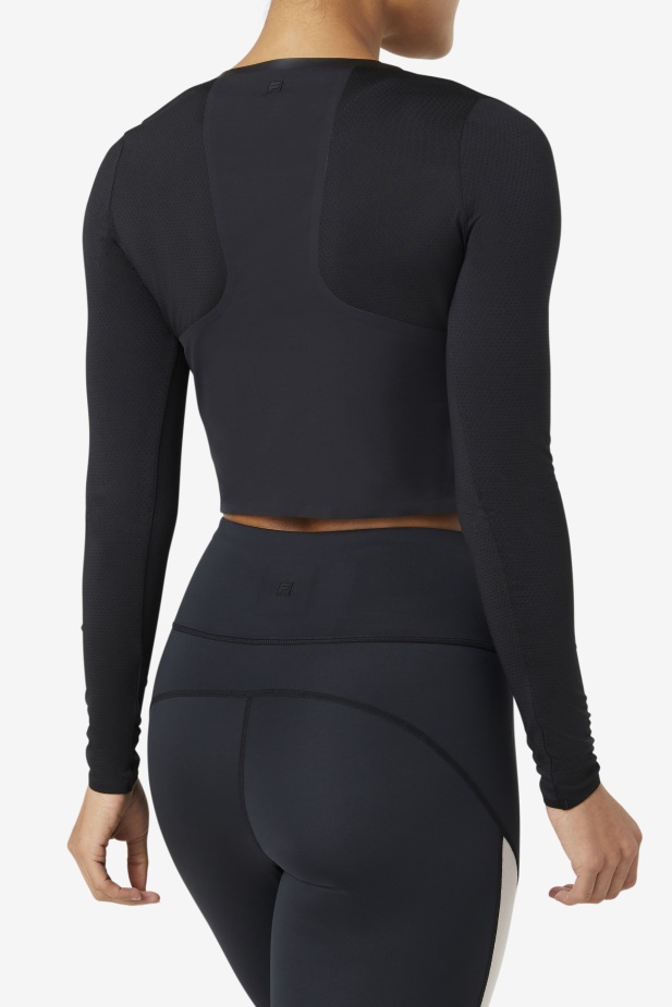Uplift Dlouhý Rukáv Crop Top černá Fila