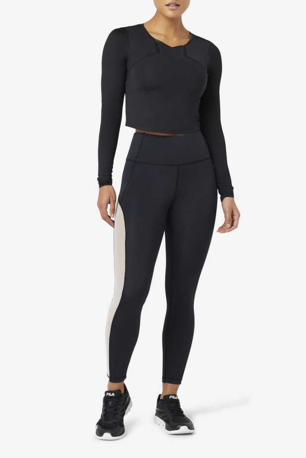 Uplift Dlouhý Rukáv Crop Top černá Fila