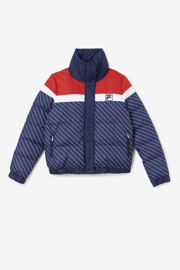 Lottie Puffer Bunda Námořnická/bílá/červená Fila