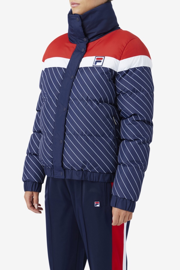 Lottie Puffer Bunda Námořnická/bílá/červená Fila