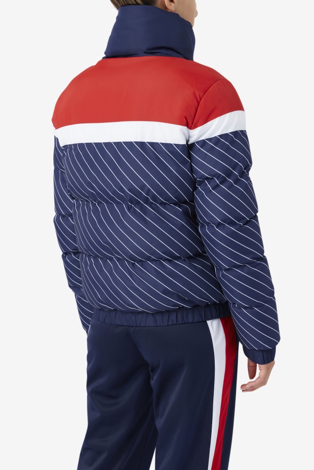 Lottie Puffer Bunda Námořnická/bílá/červená Fila