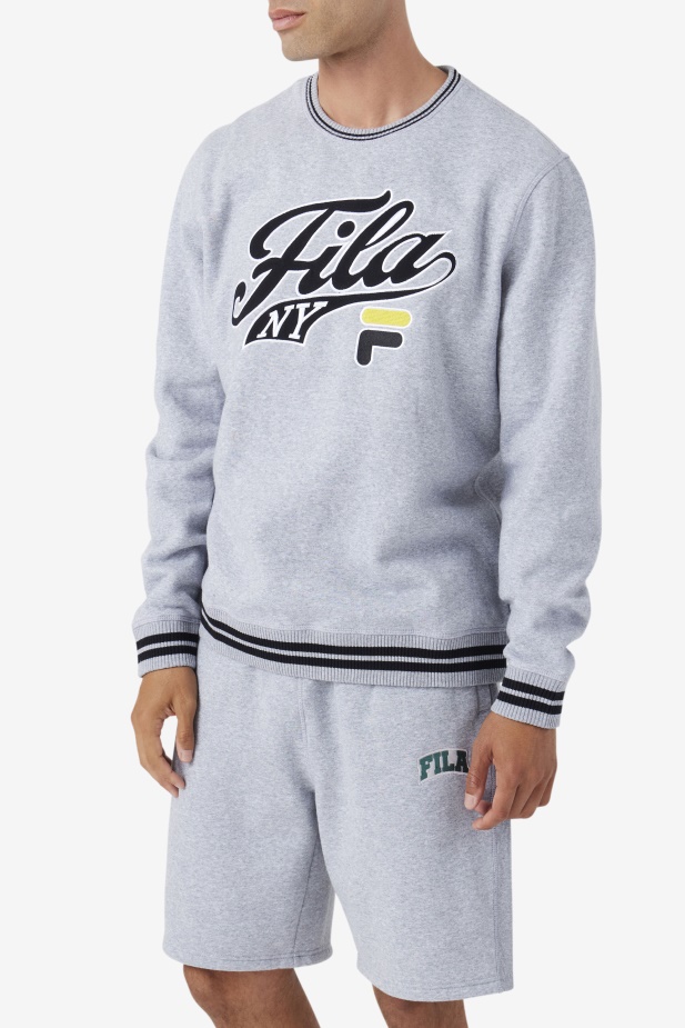 Mikina Taylor S Crewneck Světle šedá Marl/black/mimosa Fila