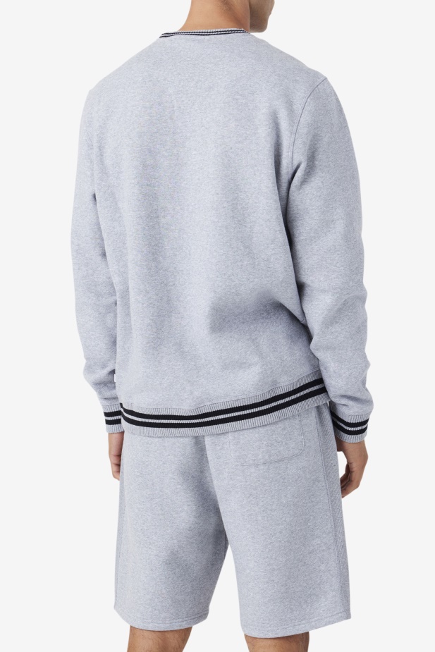 Mikina Taylor S Crewneck Světle šedá Marl/black/mimosa Fila