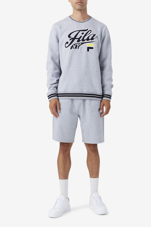 Mikina Taylor S Crewneck Světle šedá Marl/black/mimosa Fila