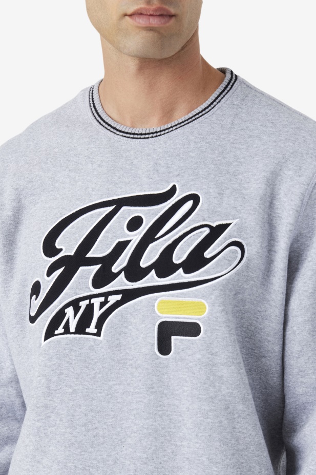 Mikina Taylor S Crewneck Světle šedá Marl/black/mimosa Fila