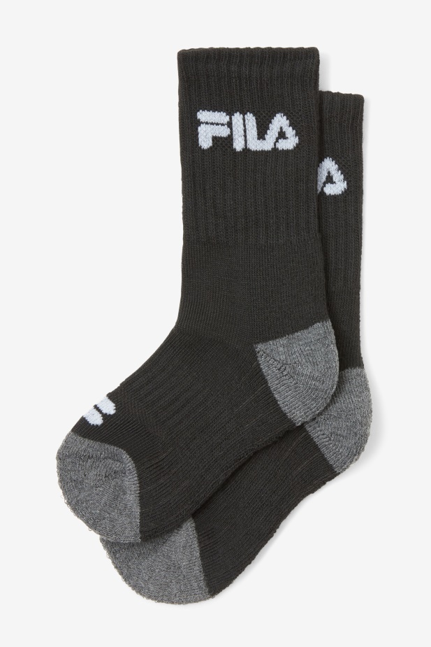 černé Fila Dětské Polstrované Ponožky 6-pack