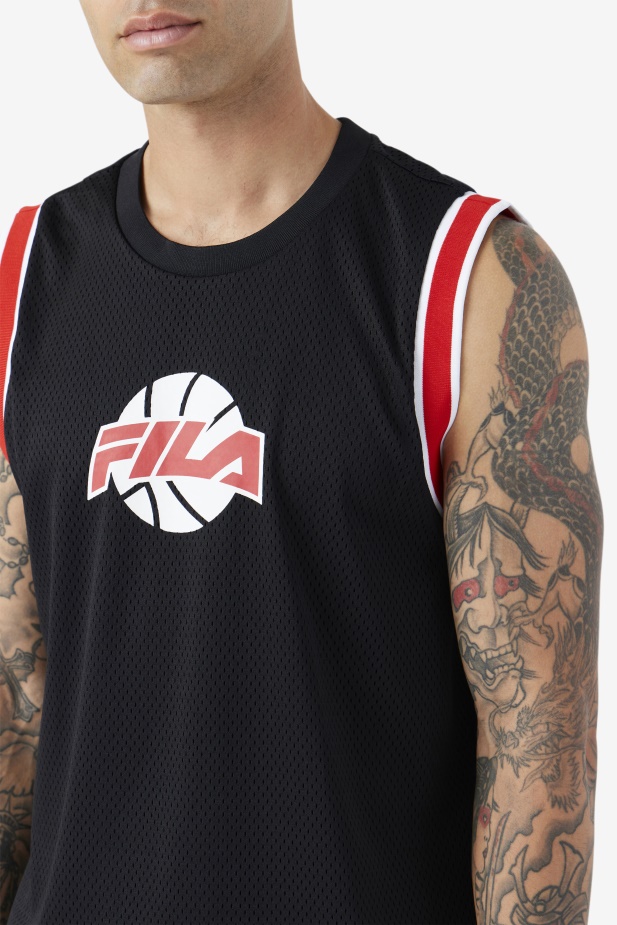 černo/červeno/bílý Basketbalový Dres Fila Ovi