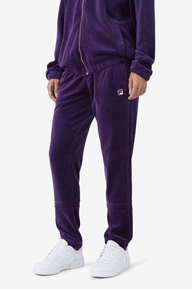 Fila Ravid Velurové Kalhoty Blackberry Cordial