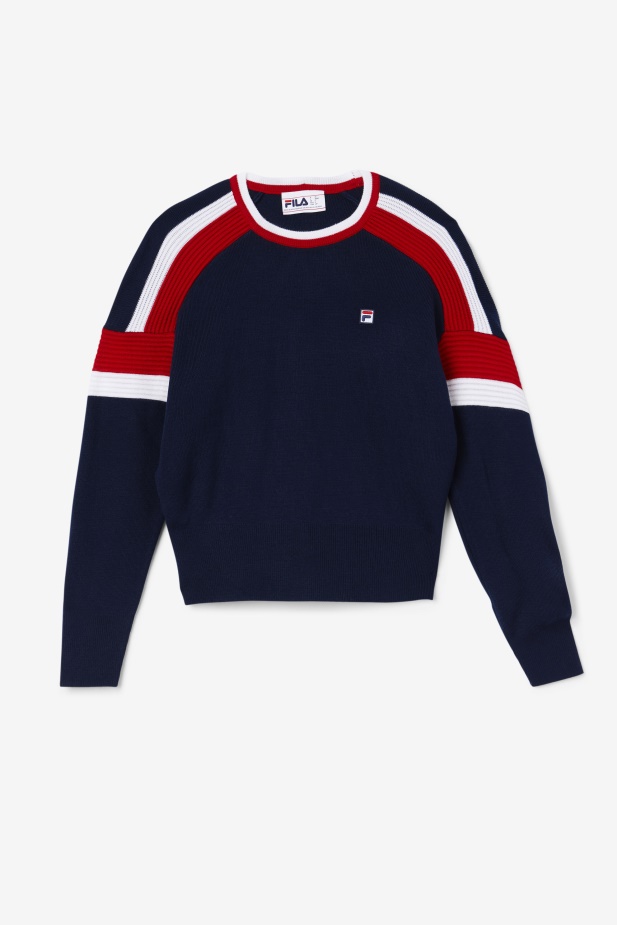 Frankie Knit Crew Fila Námořnická/červená/bílá
