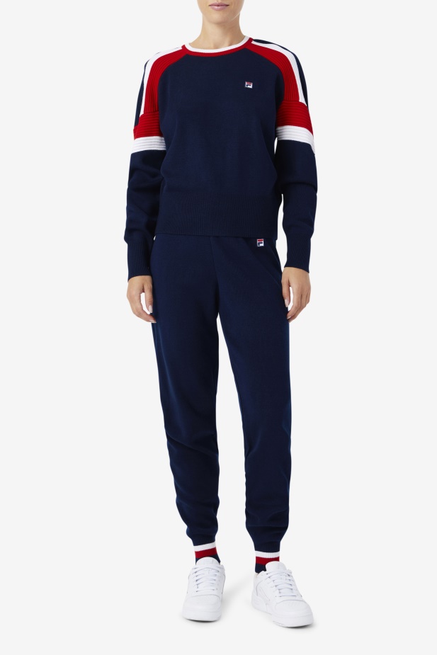Frankie Knit Crew Fila Námořnická/červená/bílá