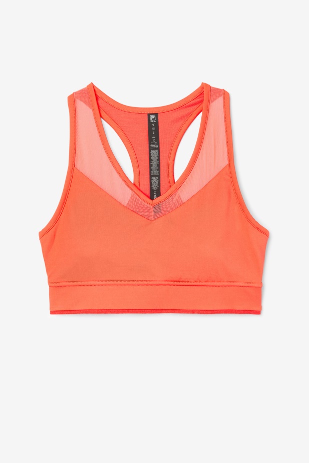Hot Coral Uplift Racerback Podprsenka Top Fila
