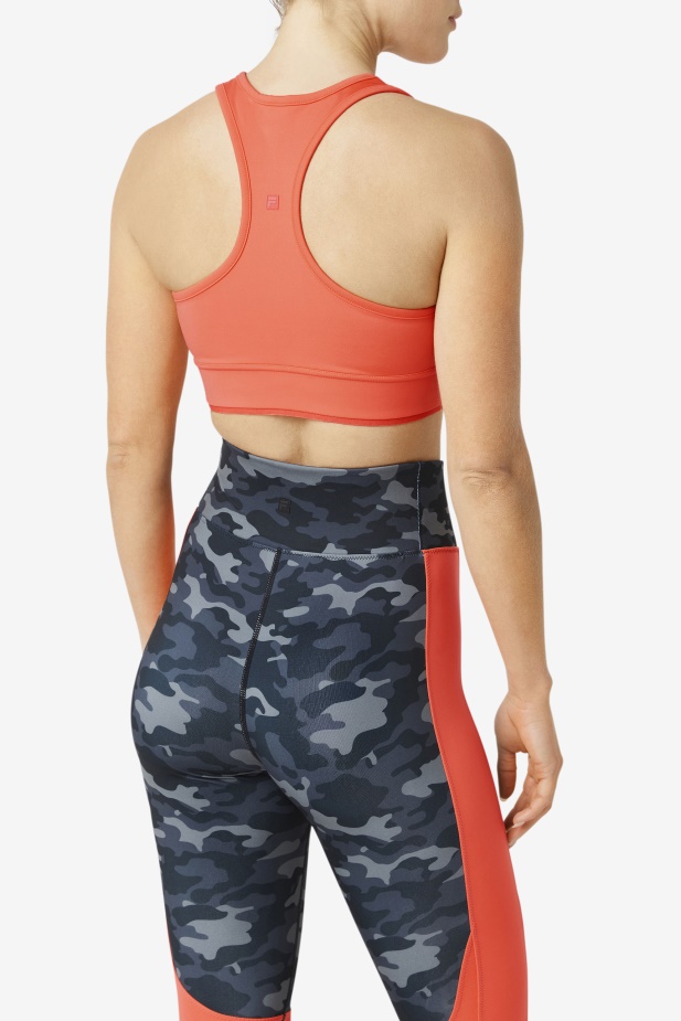 Hot Coral Uplift Racerback Podprsenka Top Fila