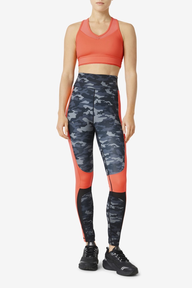 Hot Coral Uplift Racerback Podprsenka Top Fila