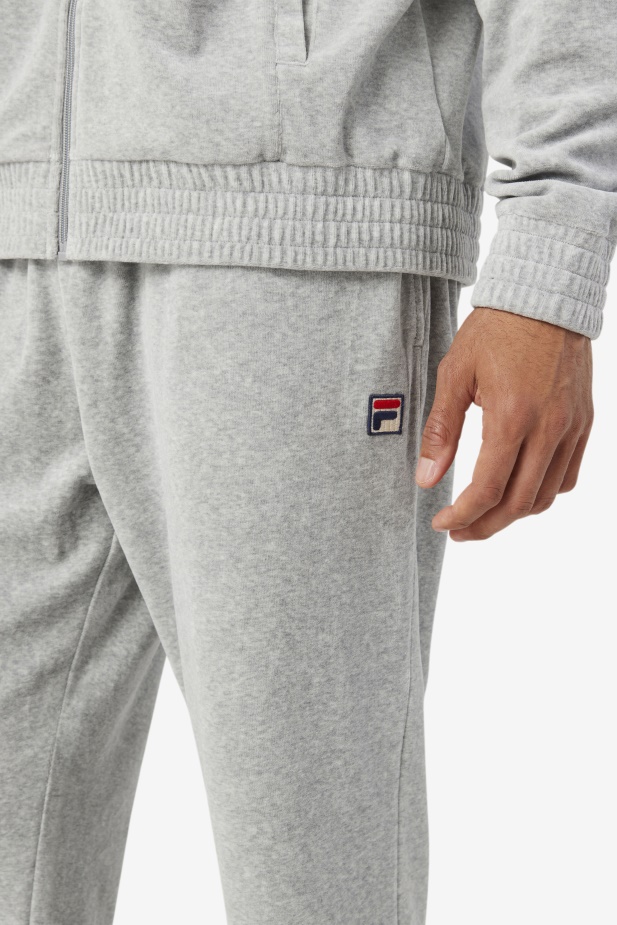 Vřesově šedé O-fit Velurové Kalhoty Fila