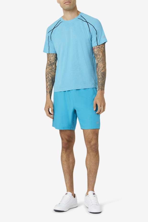 Fila Pikleball Krátký Rukáv Crew Karibský Mořský Vřes/černá